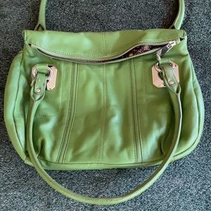 💚Tianello green leather handbag💚